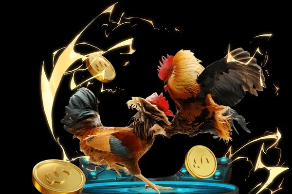 Gà chọi đang thi đấu trên sàn đấu, biểu tượng của sự công bằng và minh bạch trong hệ thống tính điểm đá gà trực tiếp alo789.
